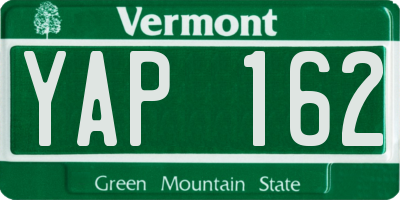 VT license plate YAP162