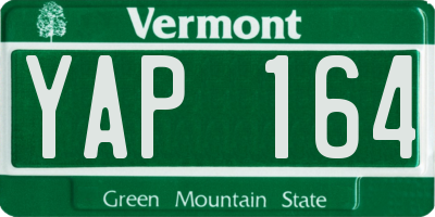 VT license plate YAP164