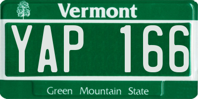 VT license plate YAP166