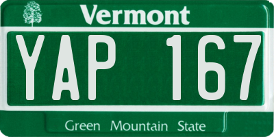 VT license plate YAP167