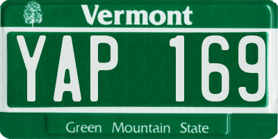 VT license plate YAP169