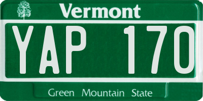 VT license plate YAP170