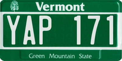 VT license plate YAP171