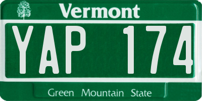 VT license plate YAP174