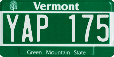 VT license plate YAP175