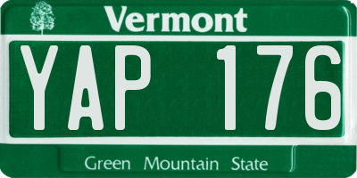 VT license plate YAP176
