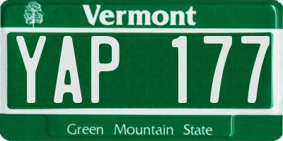 VT license plate YAP177