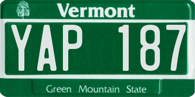 VT license plate YAP187