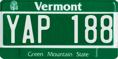 VT license plate YAP188