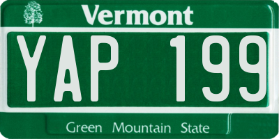 VT license plate YAP199
