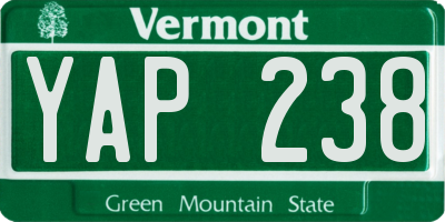 VT license plate YAP238