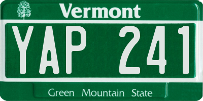 VT license plate YAP241