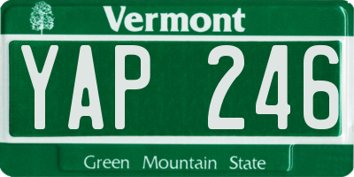 VT license plate YAP246