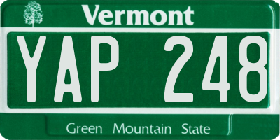 VT license plate YAP248