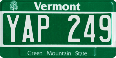 VT license plate YAP249