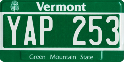 VT license plate YAP253