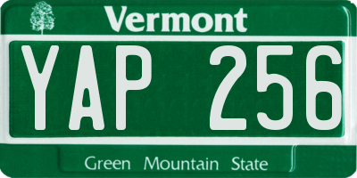 VT license plate YAP256