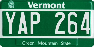 VT license plate YAP264