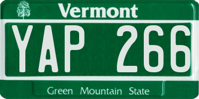 VT license plate YAP266
