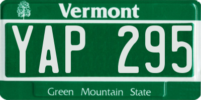 VT license plate YAP295