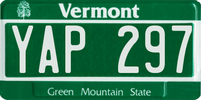 VT license plate YAP297