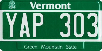 VT license plate YAP303