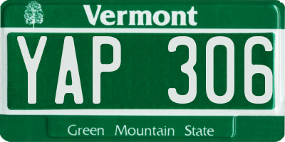 VT license plate YAP306