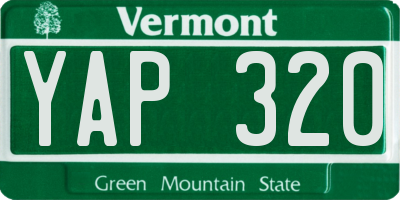 VT license plate YAP320