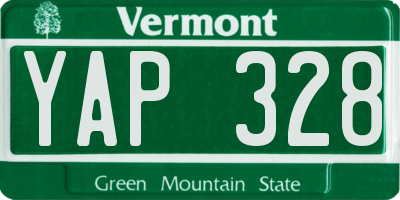 VT license plate YAP328