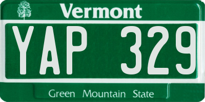 VT license plate YAP329