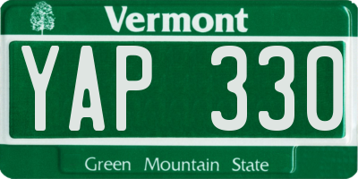 VT license plate YAP330