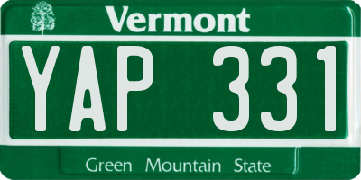VT license plate YAP331
