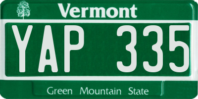 VT license plate YAP335
