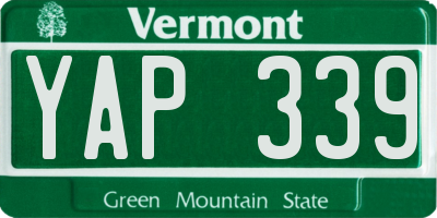VT license plate YAP339