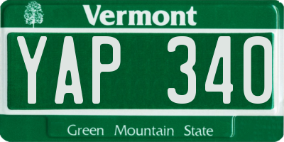 VT license plate YAP340