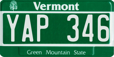 VT license plate YAP346