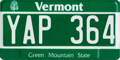 VT license plate YAP364