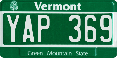 VT license plate YAP369