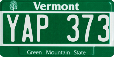VT license plate YAP373