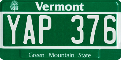 VT license plate YAP376