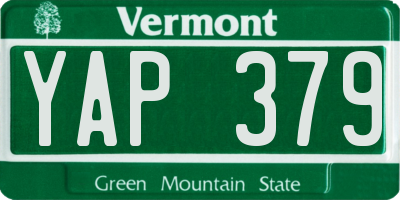 VT license plate YAP379