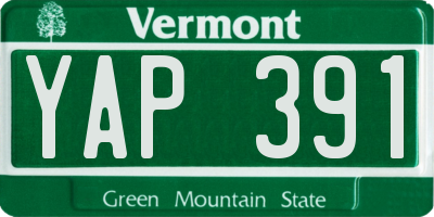 VT license plate YAP391
