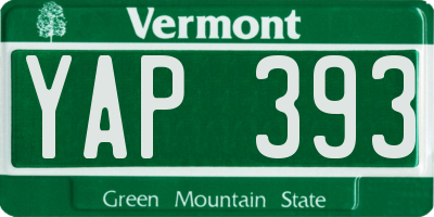 VT license plate YAP393