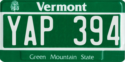 VT license plate YAP394