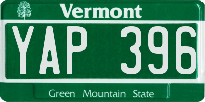 VT license plate YAP396
