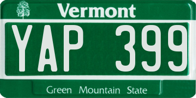 VT license plate YAP399