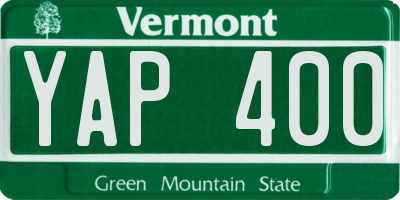 VT license plate YAP400