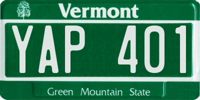 VT license plate YAP401