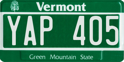 VT license plate YAP405