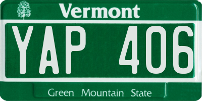 VT license plate YAP406